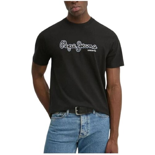 PepeJeans Majice s kratkimi rokavi PM509721 999 Črna Cene