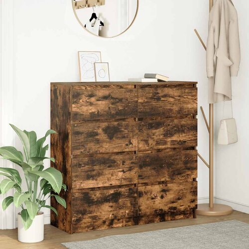 vidaXL Komoda dimljeni hrast 100x35x99 cm inženirski les Cene