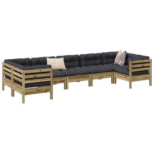 vidaXL 7-dijelni set vrtnih sofa od impregnirane borovine s jastucima Cene