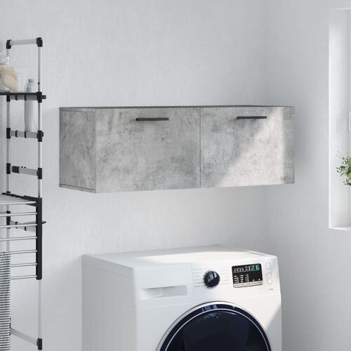 vidaXL Stenska omarica betonsko siva 100x36,5x35 cm inženirski les Cene