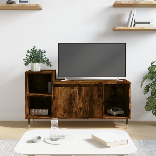 TV ormarić boja dimljenog hrasta 100x35x55 cm konstruirano drvo Slike