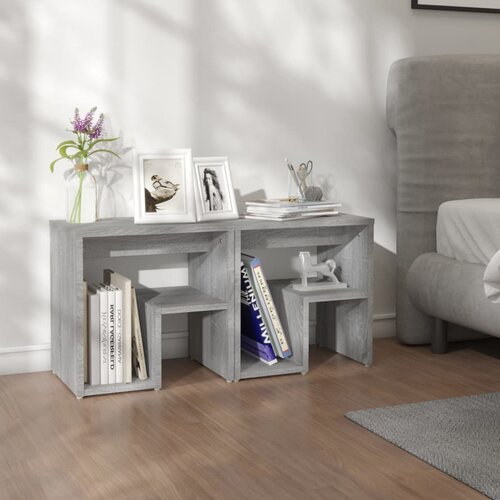 vidaXL Nočna omarica 2 kosa siva sonoma 40x30x40 cm konstruiran les Cene