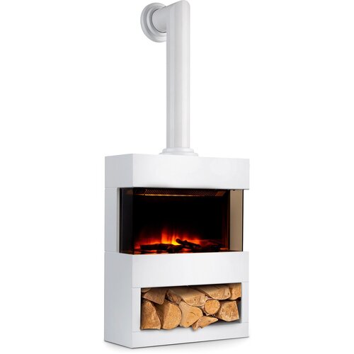 Klarstein Zermatt, električni kamin, 900/1800 W, iluzija plamena, dimna peč, bel Cene