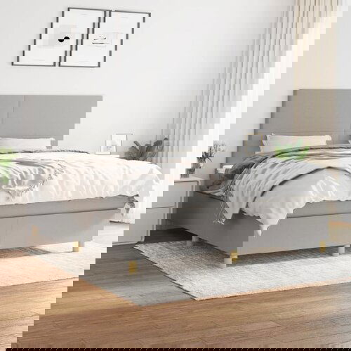 The Living Store Box spring postelja z vzmetnico svetlo siva 180x200 cm blago - Box Spring Postelja, (21518084) Slike