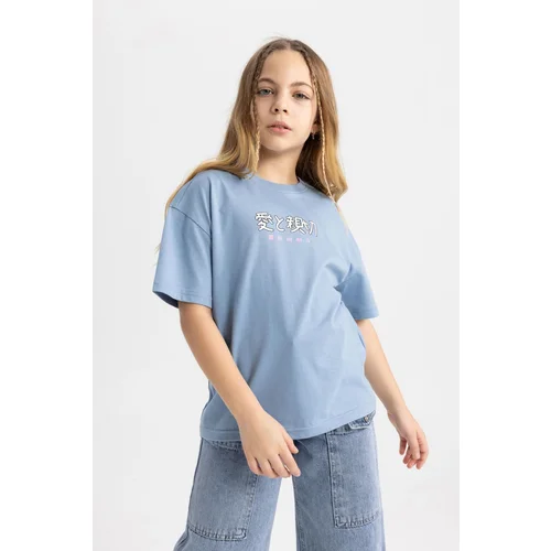 Defacto Girls Relax Fit Printed Short Sleeve T-Shirt