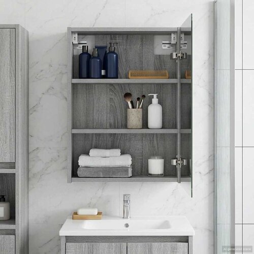  Kupaonski ormar s ogledalom Siva Sonoma 43 x 16 x 62.5 cm Cijene