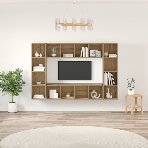 vidaXL Set TV komoda 4 pcs Smeđa 37 x 37 x 142.5 cm Konstruirano drvo Cijene