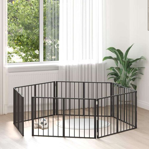  Pasja vrata 6 pcs Črna 100 x 60 cm Cinkana jeklena, (5000232798) Cene