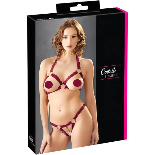 Cottelli set otvorenih grudnjaka s metalnim prstenovima (bordo) - M/L Cijene