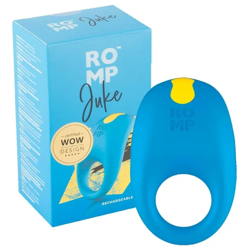ROMP Juke - vodoodporen vibracijski obroček za penis na baterije (modri)