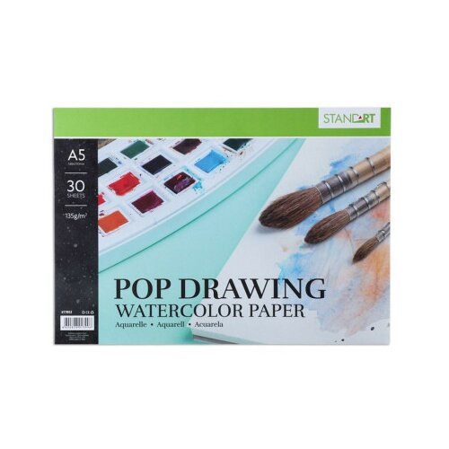 Pop drawing, akvarel blok, 135g, 30 lista, A5 ( 617052 ) Slike
