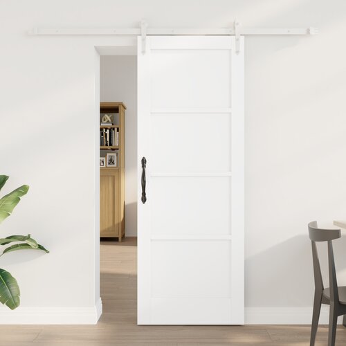 vidaXL drsna vrata s kompletom strojne opreme Bela 73.5x198.5 cm Trdi les Bor, notranja vrata 'ORKDAL'Bela 73.5x198.5x4 cm Trdi les Bor Cene