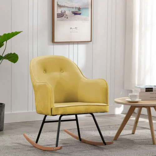 Stolica za ljuljanje boja senfa baršunasta