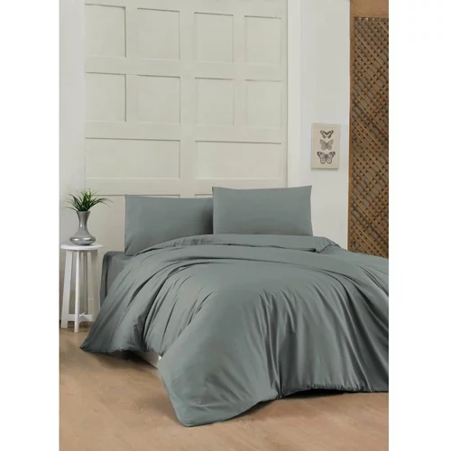 Mijolnir Temno siva bombažna posteljnina za zakonsko posteljo 200x200 cm –