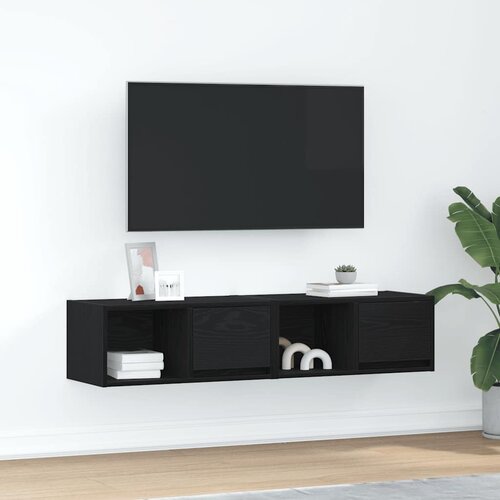 VidaXL TV ormarići 2 kom crni hrast 60x31x25,5 cm konstruiranog drva Slike