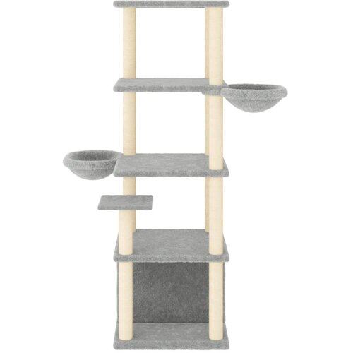  Penjalica za mačke sa stupovima za grebanje svjetlosiva 147 cm Slike
