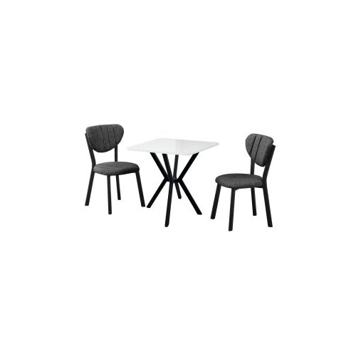 Hanah home Set Trpezarijski sto i 2 stolice Elma Anthracite White Cene