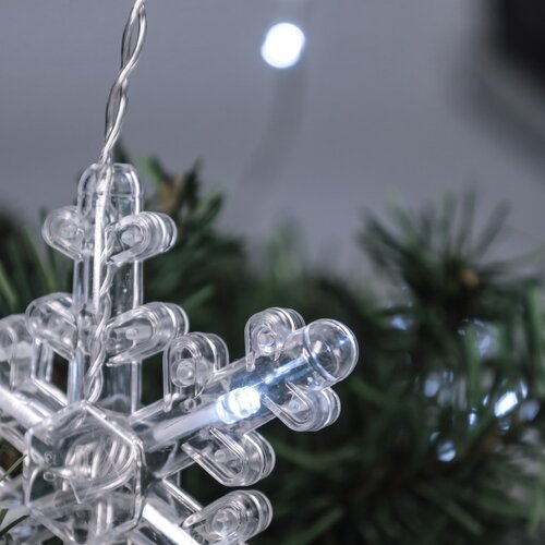 Brilagi LED Božićna zavesa 77xLED/3xAA/USB 3,8m pahuljice hladno bela Slike