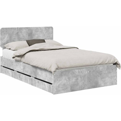vidaXL Okvir za krevet s ladicama Betonski sivi 135 x 190 cm Cene