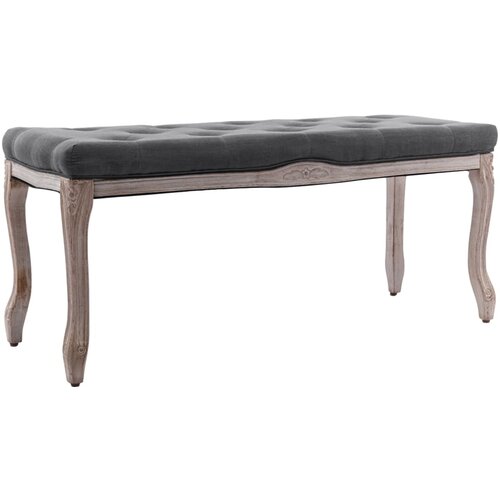 vidaXL Klupa od tkanine i masivnog drva 110 x 38 x 48 cm tamnosiva Cijene