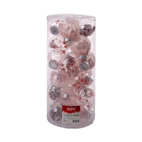 Festa icy set novogodi&amp;scaron;nje kugle set svetlo roze 6cm 24k ( 780254 ) Slike