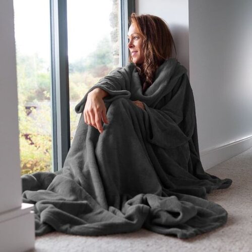 Odeja z rokavi Snug-Rug Deluxe - temno siva Slike