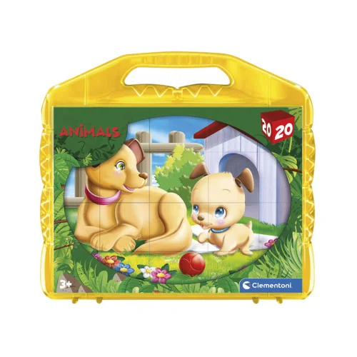 Clementoni Igračka kocke za slaganje u koferu životinje 20 dijelova 97996
