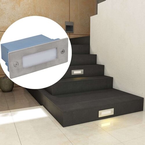 VidaXL 2 x LED Vgradna Svetilka za Stopnice 44 x 111 x 56 mm Slike