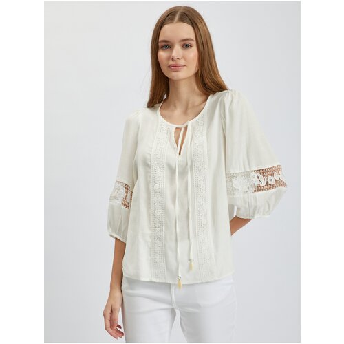 Orsay White Lady's Blouse with Lace - Women Slike