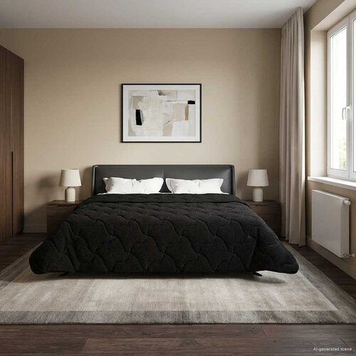  Ljetni pokrivač Crna 220 x 240 cm Mikrofibra i teddy flis Cene