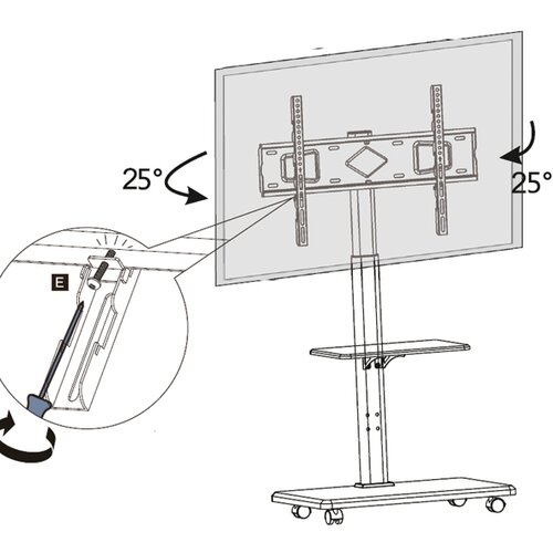 Xstand 32/75 podni pokretni nosač za TV/VESA 600x400/Rotacija +25~-25&#176;/do 40kg Cene