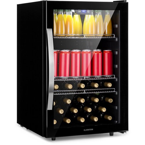Klarstein Beersafe 5XL, hladnjak, 148 litara, 3 police, panoramska staklena vrata, nehrđajući čelik Slike