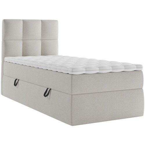 MID.YOU POSTELJA Z VZMETNICO 90 cm x 200 cm , les, tekstil, leseni material krem barve Slike