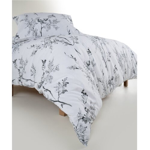 Mila Home Luxury Bijela/siva posteljina za krevet za jednu osobu od renforce pamuka 140x200 cm White Floral &amp;ndash; Slike