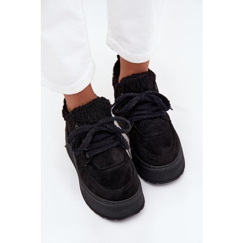 Boto Women&amp;#039;s Snow Boots On Platform With Sheepskin Lining Sheep Type Black Luma Slike