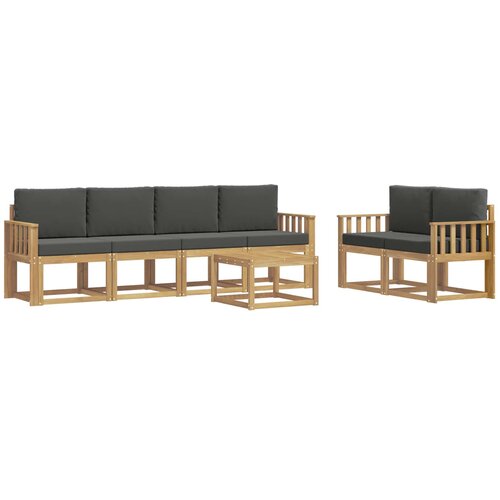 vidaXL Zunanja garnitura za sedenje z blazino 7 pcs Bela in antracit, (5000281278) Cene
