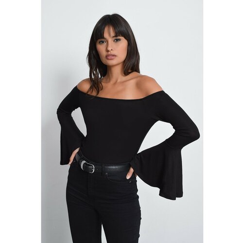 Cool & Sexy Women's Black Spanish Sleeve Blouse B07 Cene