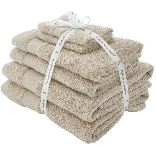 Catherine Lansfield Bež frotirni bombažni komplet brisač 6 ks Anti-Bacterial – Cene