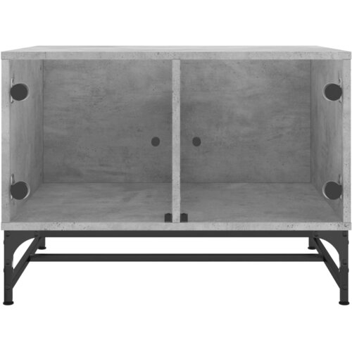  Stolić za kavu sa staklenim vratima boja betona 68,5x50x50 cm Slike