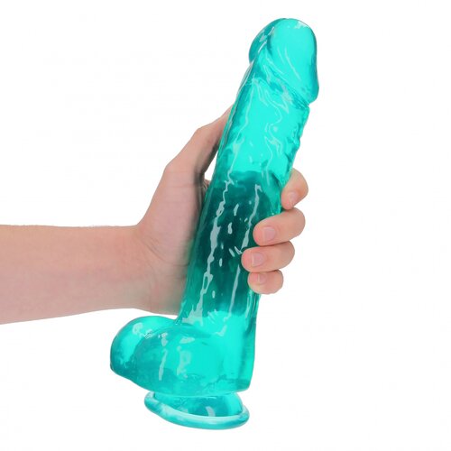 REALROCK Realistic Dildo with Balls 10&amp;quot; 25,4 cm Turquoise Slike