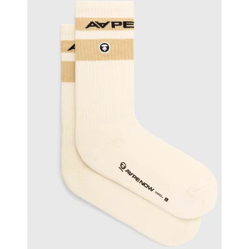 AAPE Čarape Rib w/ Stripe za muškarce, boja: bež, ASO5135