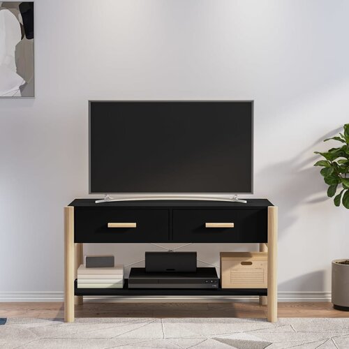The Living Store TV omarica črna 82x38x45 cm inženirski les - TV Omarica, (21375685) Slike