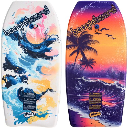 WHAM - O 2-paket 37-palčnih Boogie Board z zapestnim povodcem in Phuzion Core Crescent Tail prevleko za vse od 8 let - Wave, (22114383) Cene