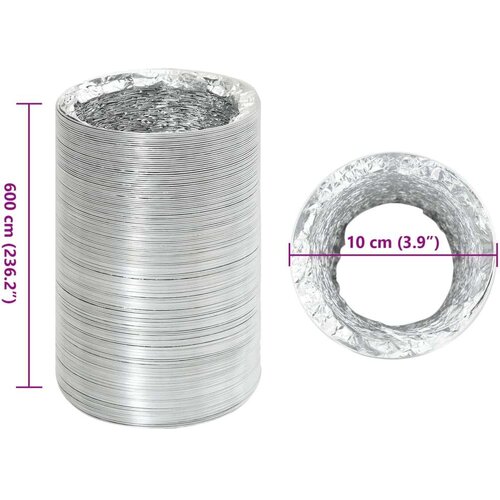 VidaXL Ventilacijski kanal aluminijski 6 m &amp;Oslash;10 cm Slike