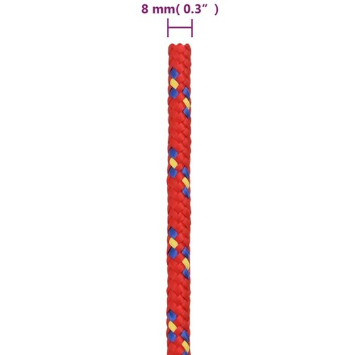  Brodski konop crveni 8 mm 25 m od polipropilena Slike