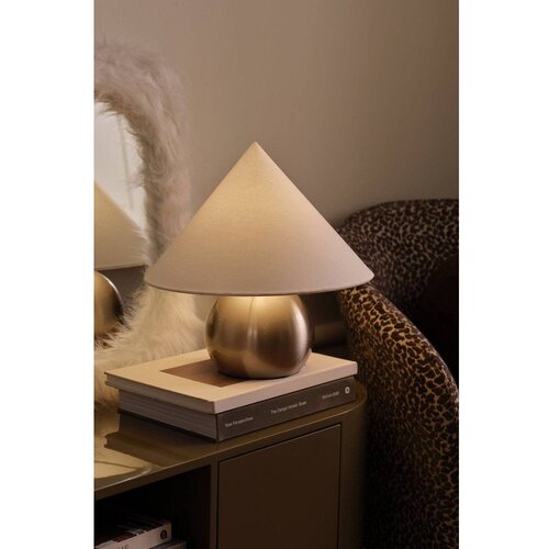 Ellos Home Bijela/u sjajno srebrnoj boji tekstilna stolna lampa (visina 38 cm) Connie &amp;ndash; Slike