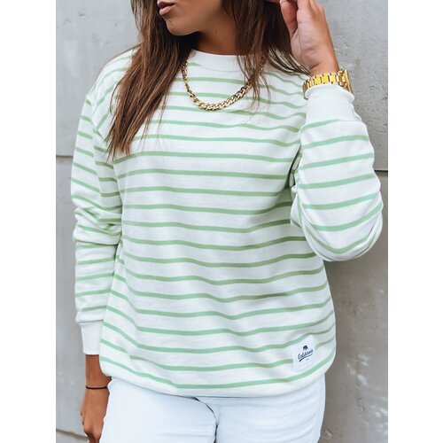 DStreet NIMFADORA women's sweatshirt with white and green stripes Slike