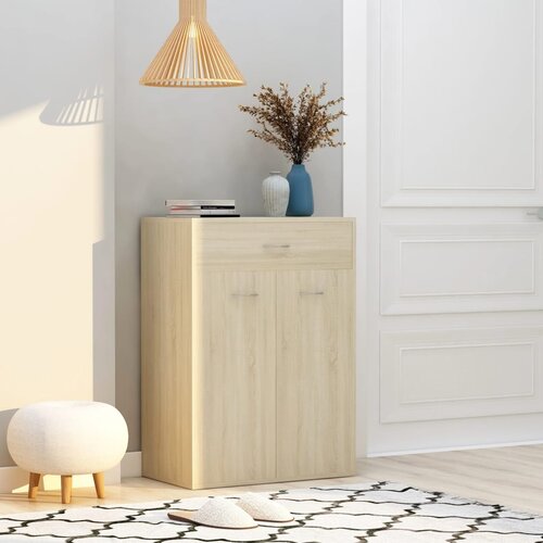 VidaXL Omara za čevlje sonoma hrast 60x35x84 cm iverna plo&amp;scaron;ča Slike