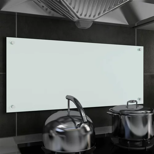vidaXL Kuhinjska zaščitna obloga bela 90x40 cm kaljeno steklo, (20710012)