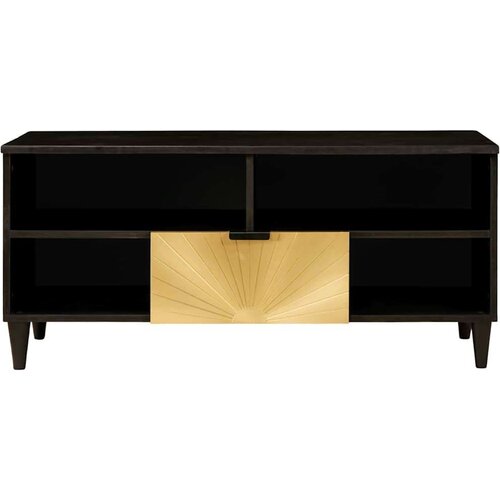  ormar Crna i zlatna 100 x 33 x 46 cm masivno drvo manga Slike